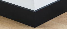 MDF plint 90x12 mm zwart gefolied Amsterdam