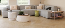 Castell Supreme 812 Herringbone 253 Honey Naturel visgraat PVC vloer met natuurlijke houtlook