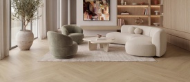 Gelasta Purio Walvisgraat Click Naturel 2141 in woonkamer sfeerfoto