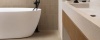 Moduleo LayRed Stone Medium Tile 46233 Silky Satin PVC tegel click pvc in badkamer sfeerfoto
