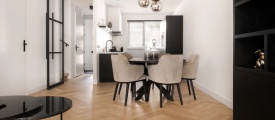 Therdex Herringbone Chevron 6041 visgraat plak pvc in woonkamer sfeerfoto
