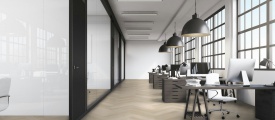 Therdex Herringbone Premier 7581 visgraat plak pvc in woonkamer sfeerfoto