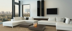 Therdex XL Visgraat 9100 visgraat plak pvc in woonkamer sfeerfoto