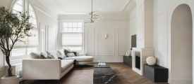Therdex Herringbone Premier 7585 visgraat plak pvc in woonkamer sfeerfoto