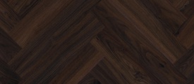 Therdex Walnut 6054 visgraat click pvc in woonkamer sfeerfoto