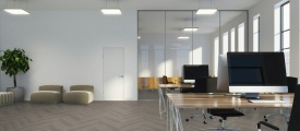 Therdex Herringbone Rustique Click 7575 visgraat click pvc in woonkamer sfeerfoto