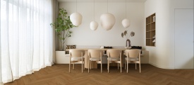 Therdex Classic 7525 visgraat click pvc in woonkamer sfeerfoto
