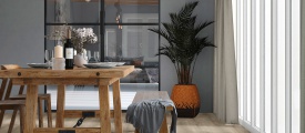 VivaFloors Tuscany 6840 click PVC plank gelegd in een warm ingericht interieur