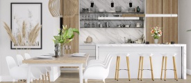 sfeerfoto van visgraat 6840 in woonkamer met rustige houtdessin