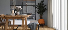 VivaFloors Sauerland 3530 click PVC plank gelegd in een sfeervolle eetkamer
