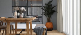VivaFloors Luxor 7230 click PVC plank gelegd in een sfeervolle eetkamer